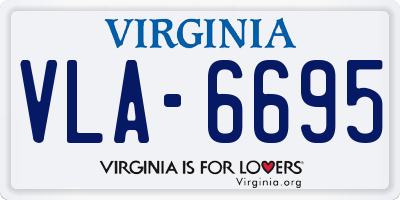 VA license plate VLA6695