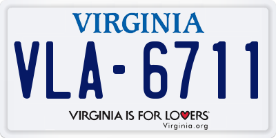VA license plate VLA6711
