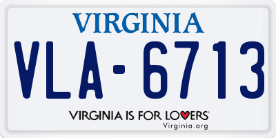 VA license plate VLA6713
