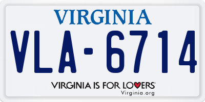 VA license plate VLA6714