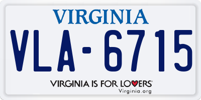 VA license plate VLA6715