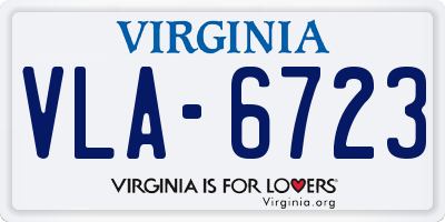 VA license plate VLA6723
