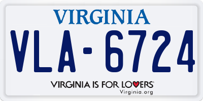 VA license plate VLA6724
