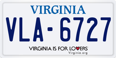 VA license plate VLA6727
