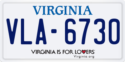 VA license plate VLA6730