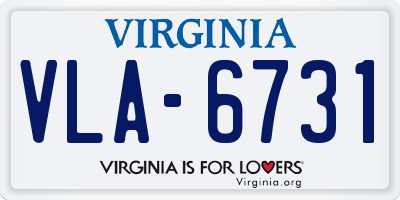 VA license plate VLA6731