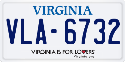 VA license plate VLA6732