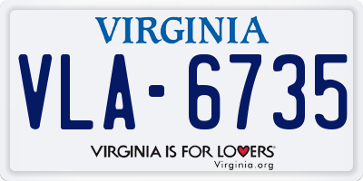 VA license plate VLA6735