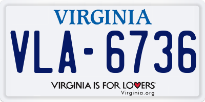 VA license plate VLA6736