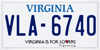 VA license plate VLA6740