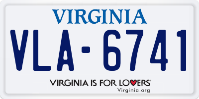 VA license plate VLA6741