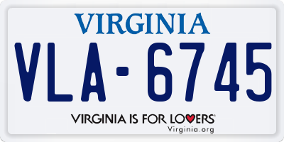 VA license plate VLA6745