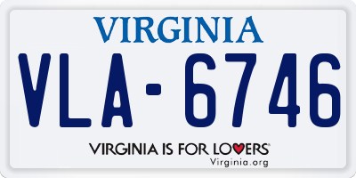 VA license plate VLA6746