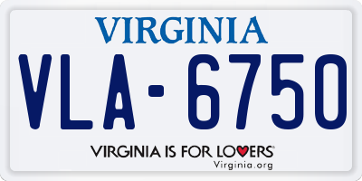 VA license plate VLA6750