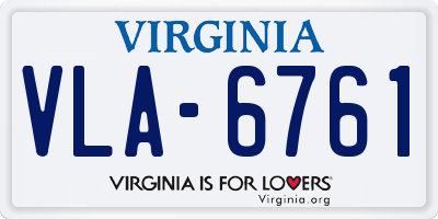 VA license plate VLA6761