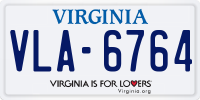 VA license plate VLA6764
