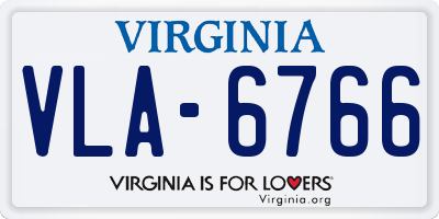 VA license plate VLA6766