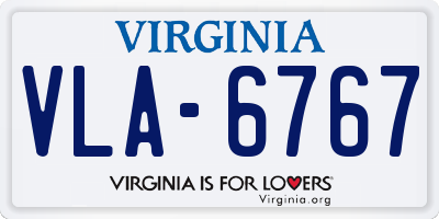 VA license plate VLA6767