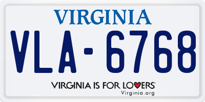 VA license plate VLA6768