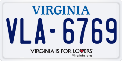 VA license plate VLA6769