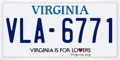 VA license plate VLA6771