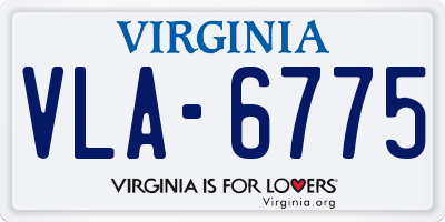 VA license plate VLA6775