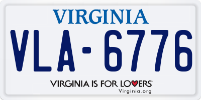 VA license plate VLA6776