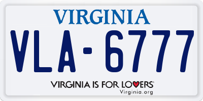 VA license plate VLA6777