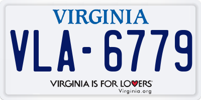 VA license plate VLA6779