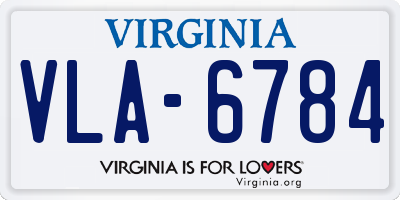 VA license plate VLA6784