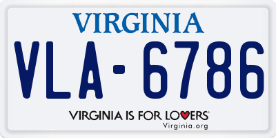 VA license plate VLA6786