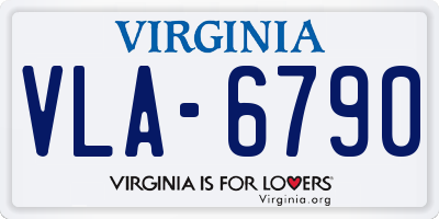 VA license plate VLA6790