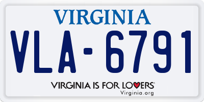VA license plate VLA6791