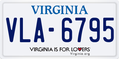 VA license plate VLA6795
