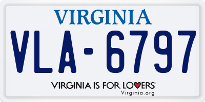 VA license plate VLA6797