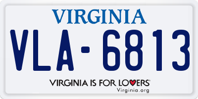 VA license plate VLA6813