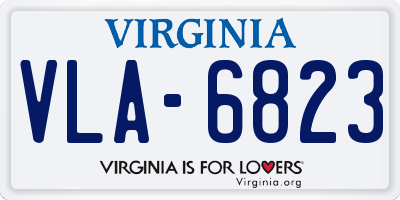VA license plate VLA6823