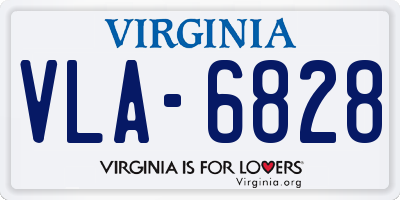 VA license plate VLA6828