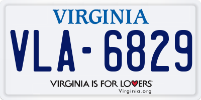VA license plate VLA6829