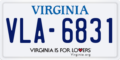 VA license plate VLA6831