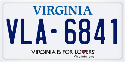 VA license plate VLA6841