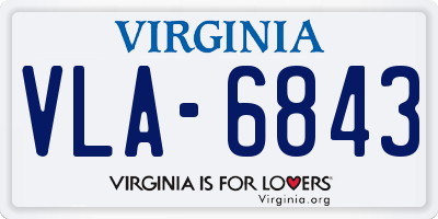 VA license plate VLA6843