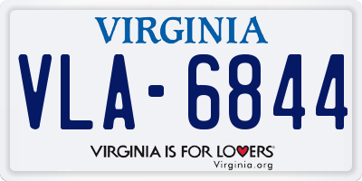 VA license plate VLA6844