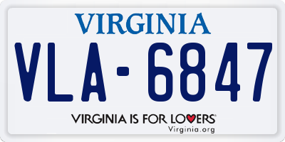 VA license plate VLA6847