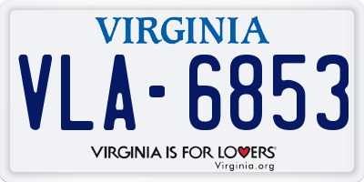 VA license plate VLA6853