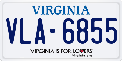 VA license plate VLA6855