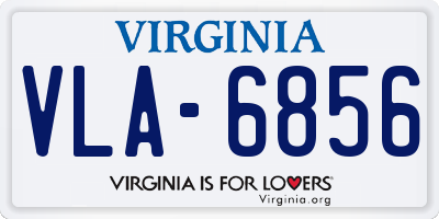 VA license plate VLA6856