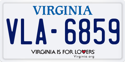 VA license plate VLA6859