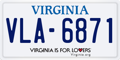 VA license plate VLA6871