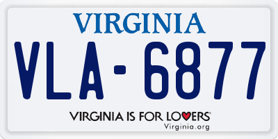 VA license plate VLA6877